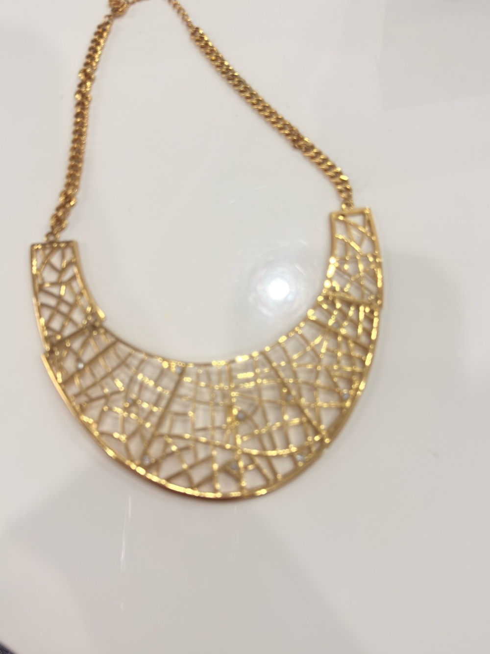 Gold Filigree Statement Necklace - Women Jewelry